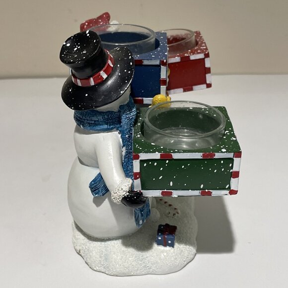YANKEE CANDLE Multi Snowmen Tea Light Holiday Christmas Joy Love Hope Retired - Picture 4 of 11